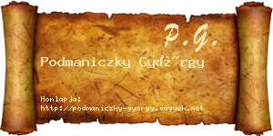 Podmaniczky György névjegykártya
